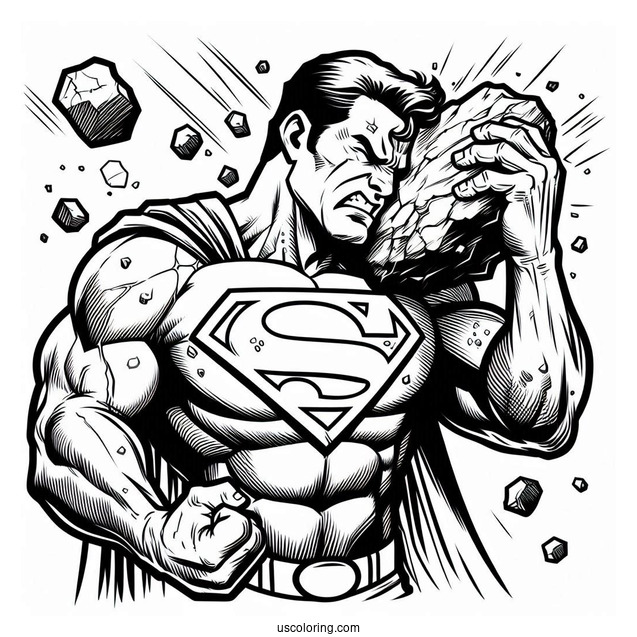 Superman Being Hurt By Kryptonite Coloring