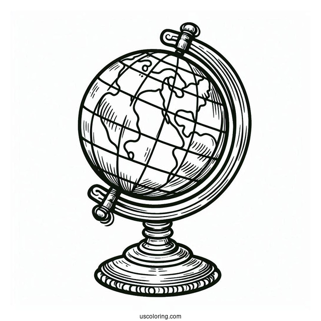 Globe Stand Coloring Page For Kids