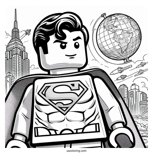 Lego Superman In Front Of Daily Planet