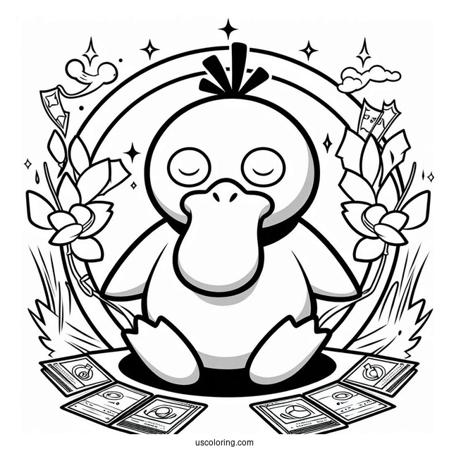 Psyduck Coloring Page Overthink Pokemon Card
