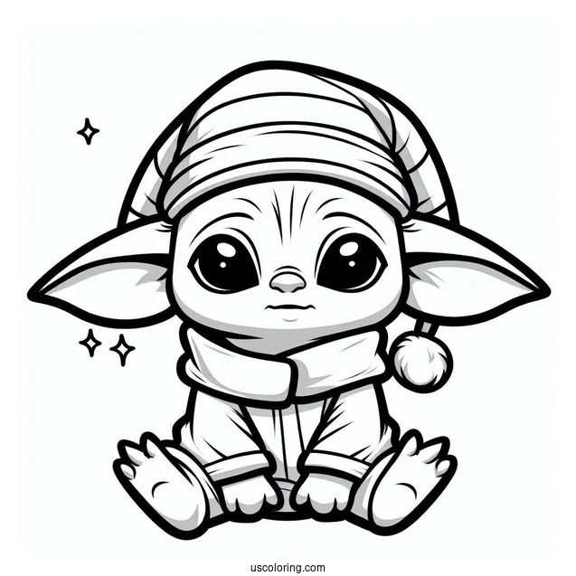 Easter Themed Baby Yoda To Color
