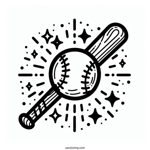 Baseball Bat Coloring Page