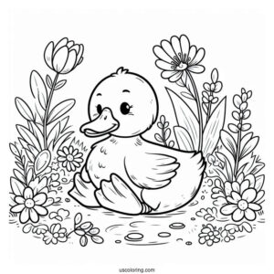 Farm Duck Coloring Page