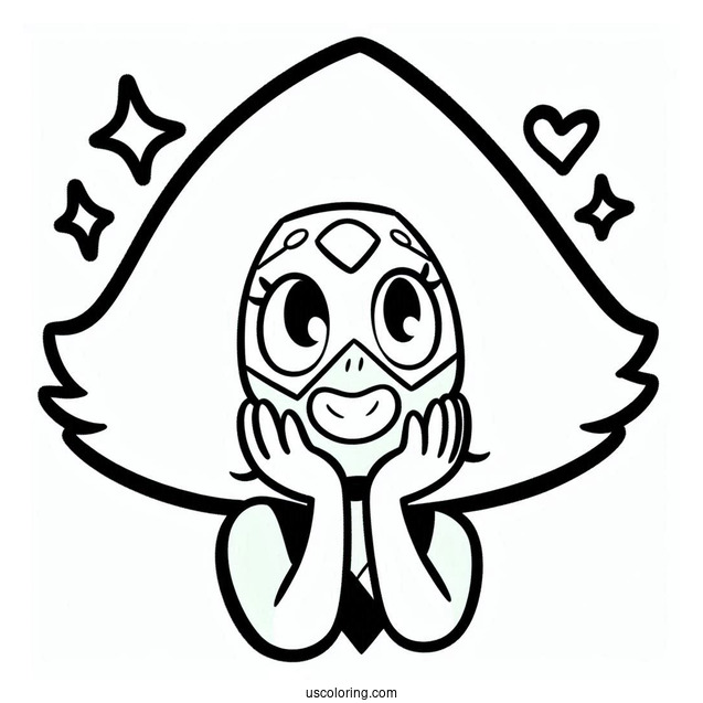 Steven Universe Coloring Page Of Peridot Smiling Outline