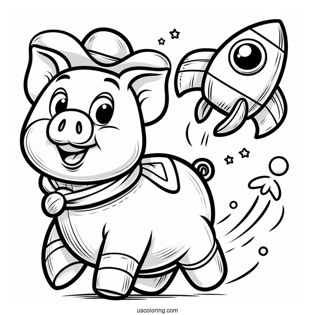 Hamm The Pig From Toy Story To Color