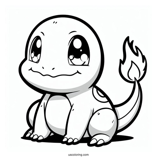 Playful Looking Charmander To Color