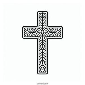 Outline Of Cross To Color For Preschoolers