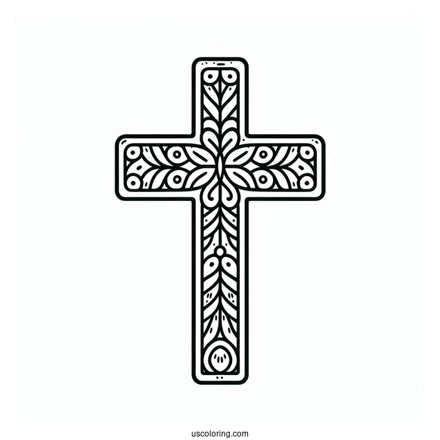 Outline Of Cross To Color For Preschoolers