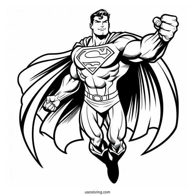 Easy Outline Of Superman Coloring Sheet
