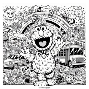Detailed Sesame Street Poster Coloring In