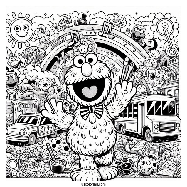 Detailed Sesame Street Poster Coloring In