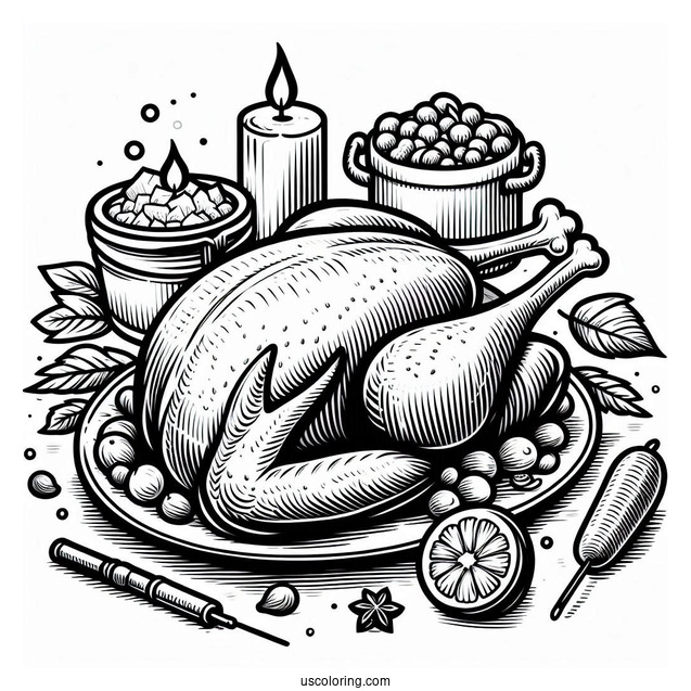 Roast Turkey Coloring Sheet