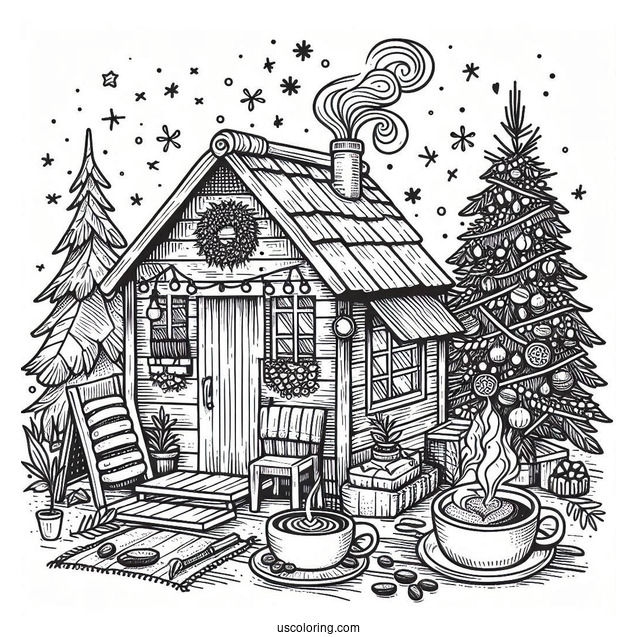 Cozy Coffee Coloring Pages Of Shack
