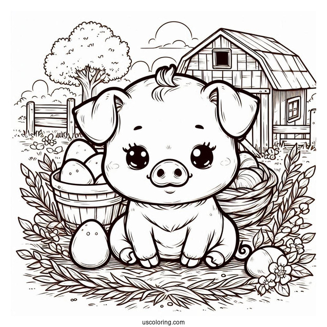 Cute Baby Piglet On a Farm