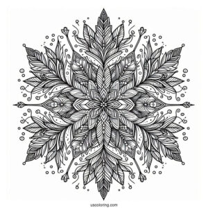Detailed Crystal Snowflake Coloring Page