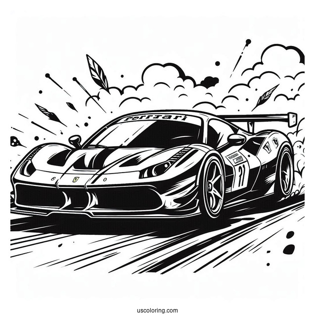Ferrari Race Car Coloring Picture