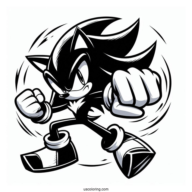 Shadow Coloring Page Punching Sonic