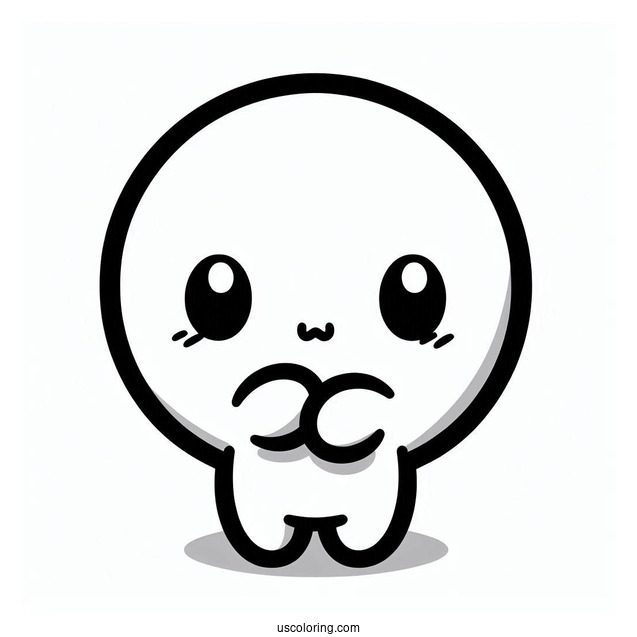 Cute Outline Of Shy Guy Coloring Page For Kids