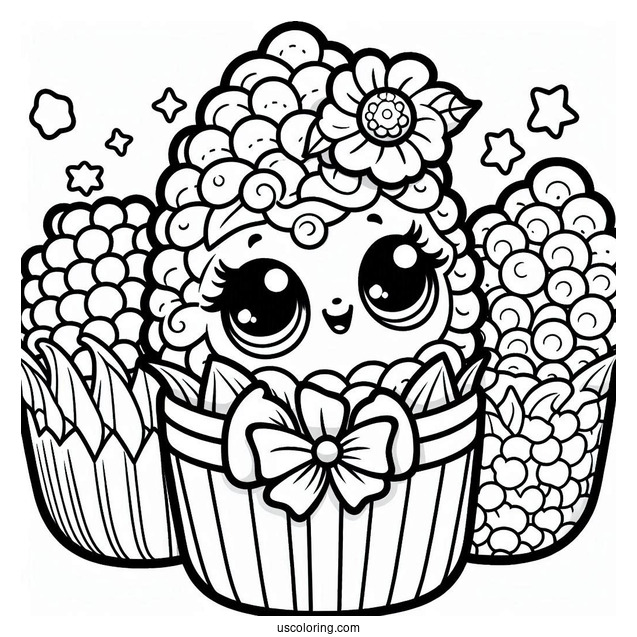 Poppy Corn Shopkins Coloring In For Preschoolers