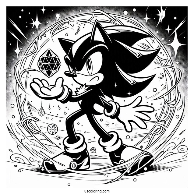 Shadow Coloring Page Tossing The Chaos Emerald