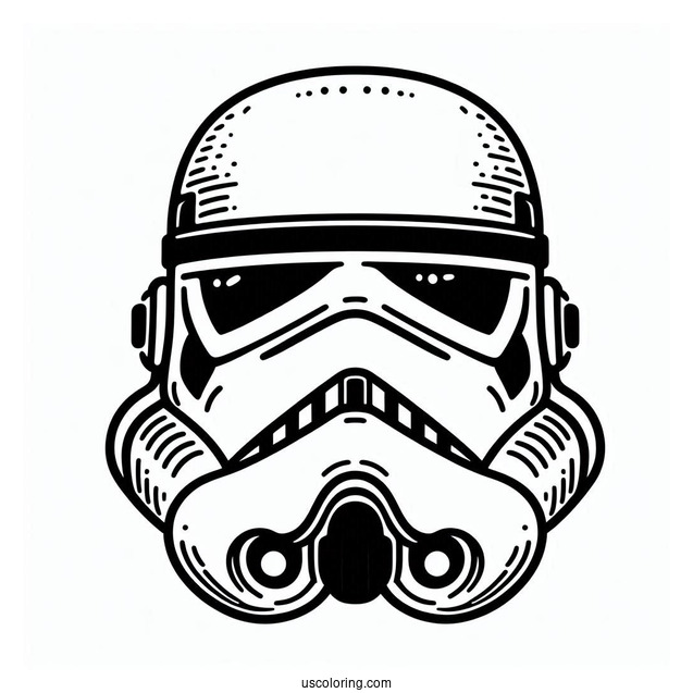 Simple Stormtrooper Coloring Page Helmet For Kids