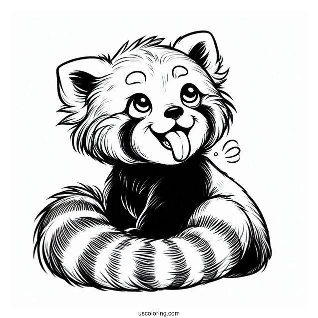 Red Panda Poking Its Tongue Out