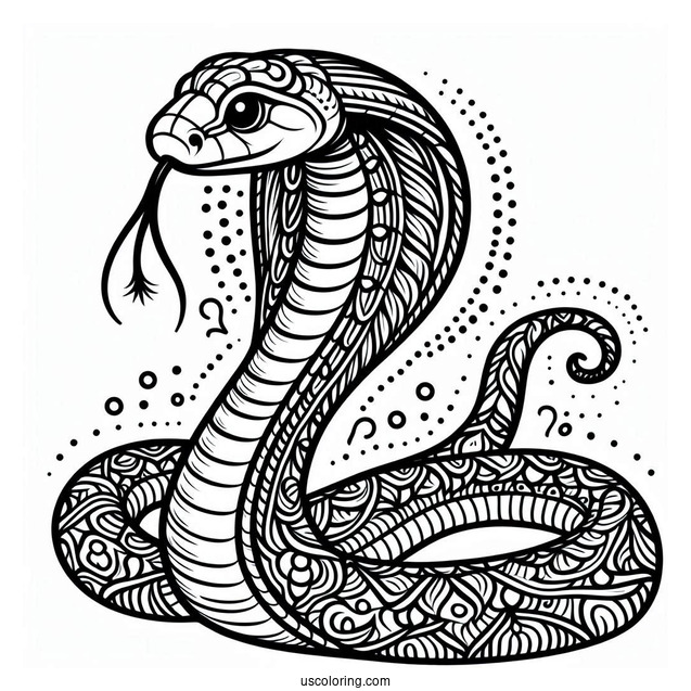Indian Cobra Snake To Color In