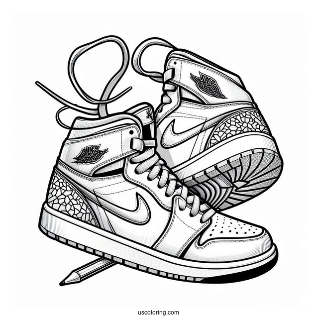 Nike Coloring Page Of Air Jordan Poster