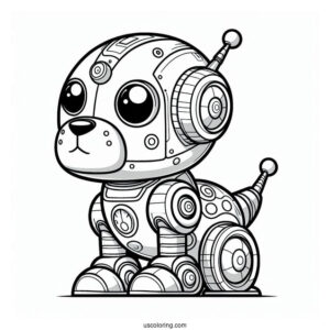 Coloring Page Of Robot Dog To Color