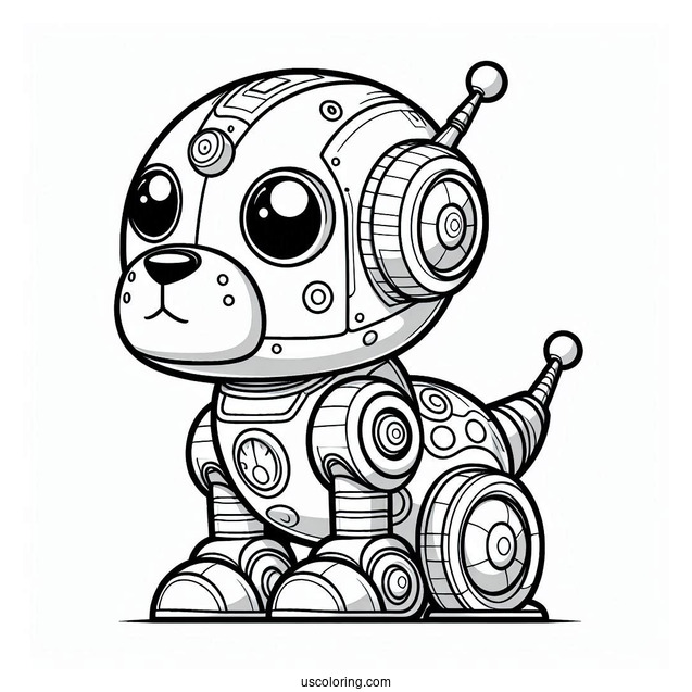 Coloring Page Of Robot Dog To Color