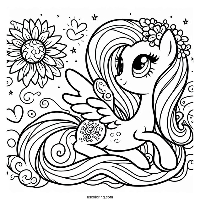 Coloring Page of Fluttershy from My Little Pony