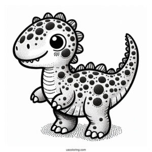 Minmi Dinosaur Coloring Page Of With Textured Skin For Kids