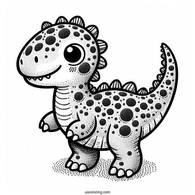 Minmi Dinosaur Coloring Page Of With Textured Skin For Kids