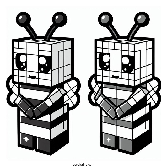 Minecraft Bee Coloring Page For Kids