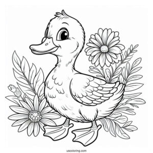 Farm Duck Coloring Page