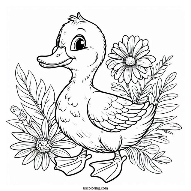 Farm Duck Coloring Page