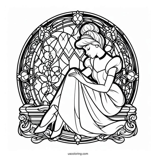 Elegant Cinderella Stained Glass