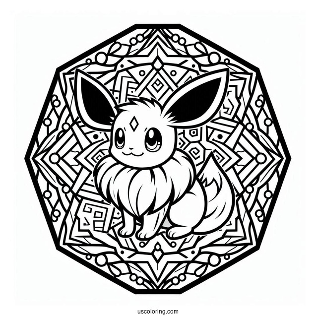 Eevee Inside Octagon Mandala