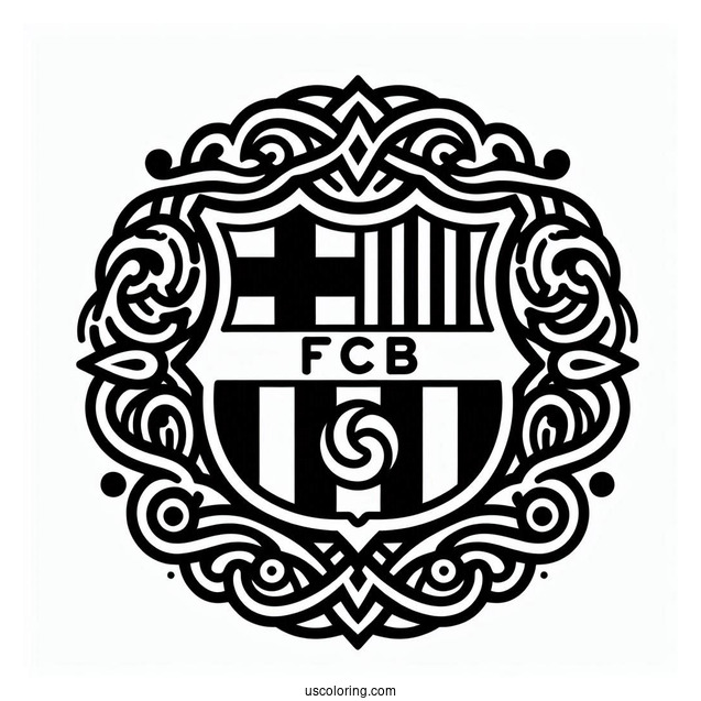 FC Barcelona Logo To Color