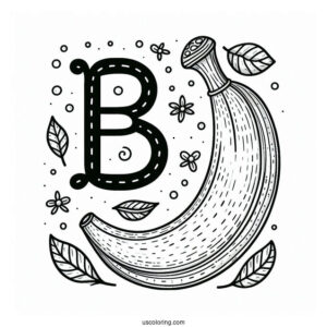Banana Learning Template With Letter B
