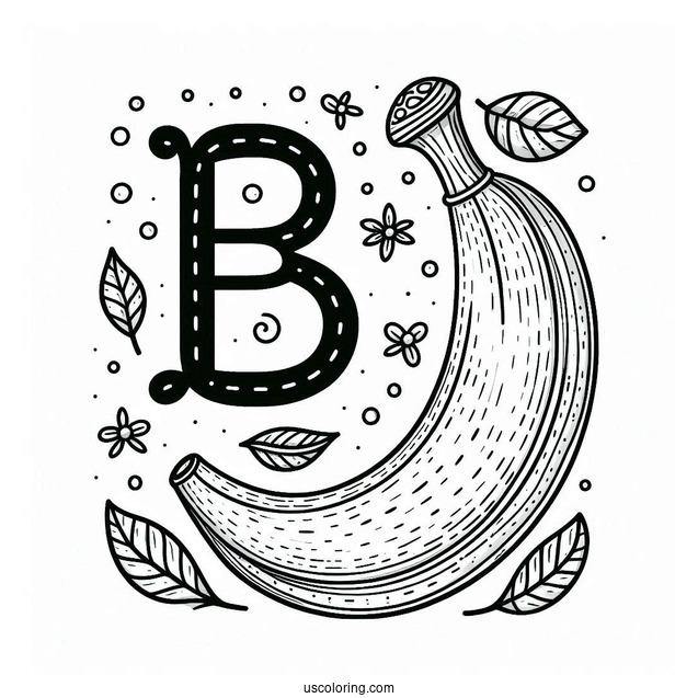 Banana Learning Template With Letter B