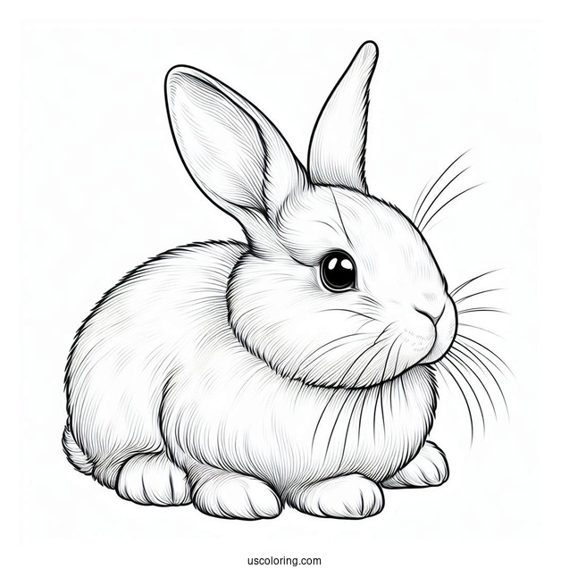 Simple Outline Of Realistic Rabbit