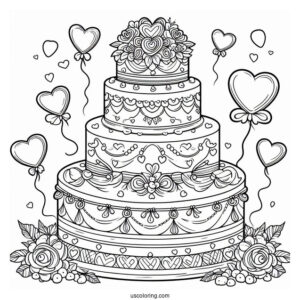 Grand Tiered Cake With Hearts