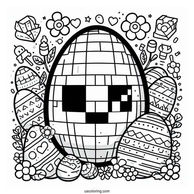 Minecraft Easter Egg Coloring Page For Kids