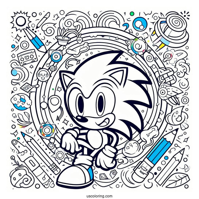 Simple Sonic Exe Coloring Page Bloodied With Torn Gloves