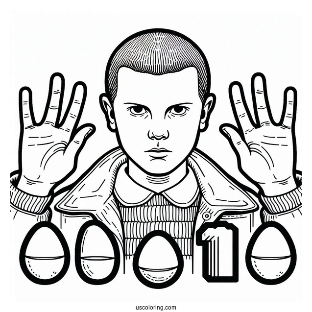 Eleven With Eggos Coloring Sheet