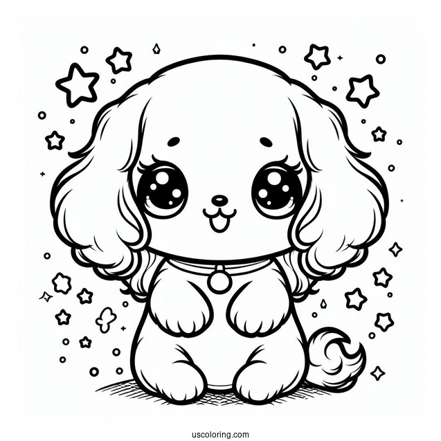 Chibi Puppy Coloring Page For Kids