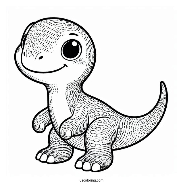 Minmi Dinosaur Coloring Page Of With Textured Skin For Kids