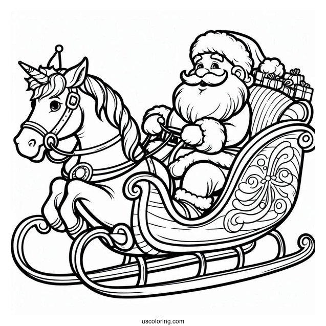 Easy Outline Of Santa In His Sleigh
