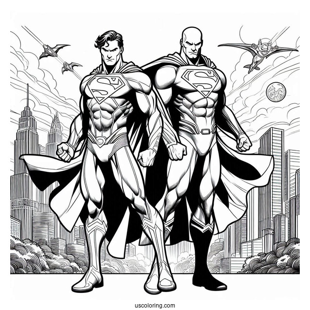 Superman Vs Lex Luther Coloring Page